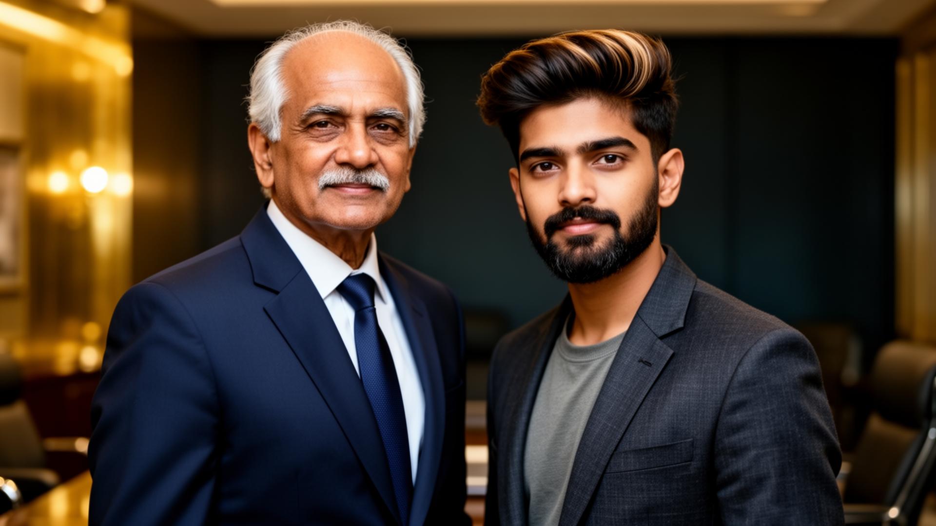 Father and son leading their family business together